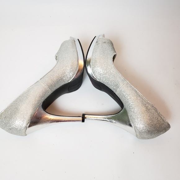 Rampage Silver glitter peep toe platform heels, 8. - Picture 6 of 7